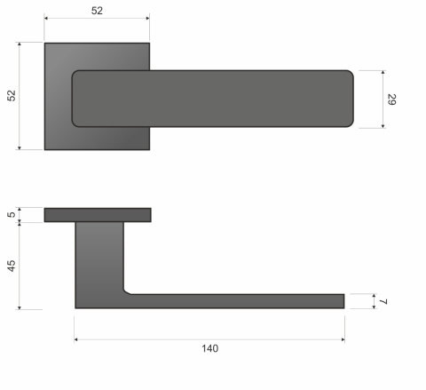 Klamka Imperia KIMP S 700 chrom na rozecie kwadratowej Infinity Line
