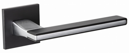 Klamka Nicola KNIC S B00/M700/B00 czarna/chrom mat/czarna na rozecie kwadratowej Infinity Line