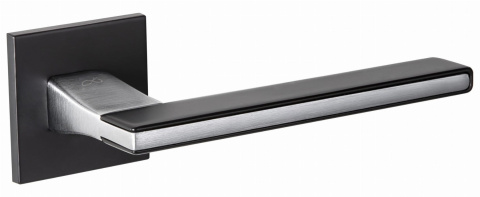 Klamka Nicola KNIC S B00/M700/B00 czarna/chrom mat/czarna na rozecie kwadratowej Infinity Line