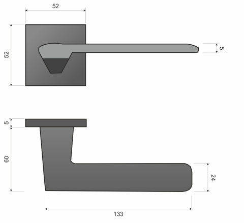 Klamka Giulietta KGUL S 700 chrom na rozecie kwadratowej Infinity Line