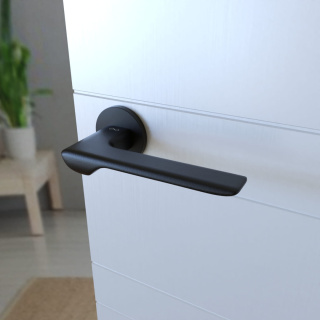 Klamka Linea KLIN S O B00 czarna na rozecie okrągłej Infinity Line