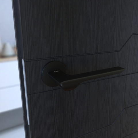 Klamka Linea KLIN S O B00 czarna na rozecie okrągłej Infinity Line