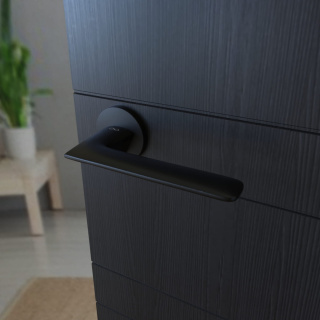 Klamka Giulietta KGUL S O B00 czarna na rozecie okrągłej Infinity Line