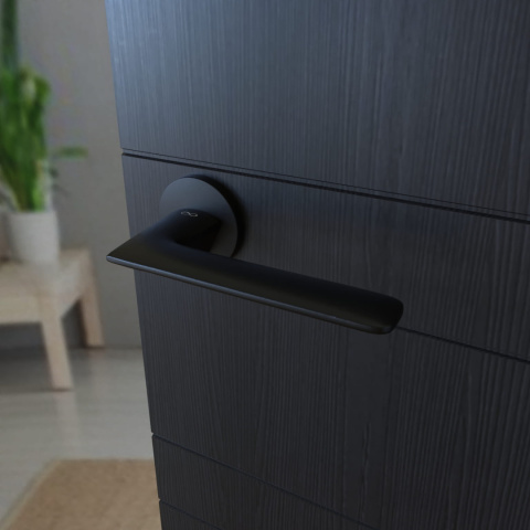 Klamka Giulietta KGUL S O B00 czarna na rozecie okrągłej Infinity Line