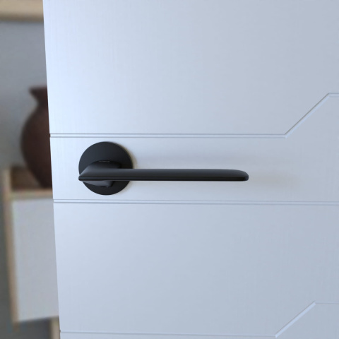 Klamka Giulietta KGUL S O B00 czarna na rozecie okrągłej Infinity Line