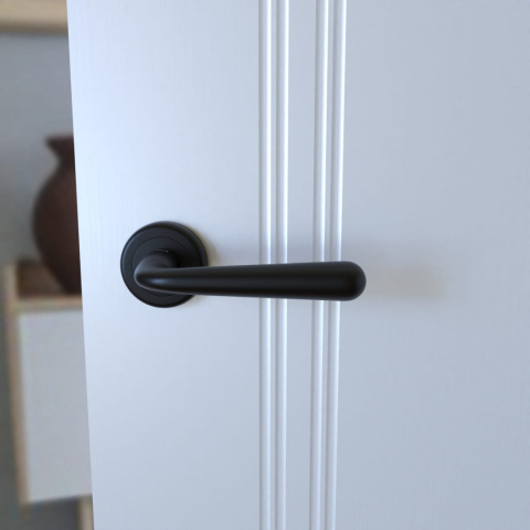 Klamka Lea KLE B00 czarna na rozecie okrągłej Infinity Line