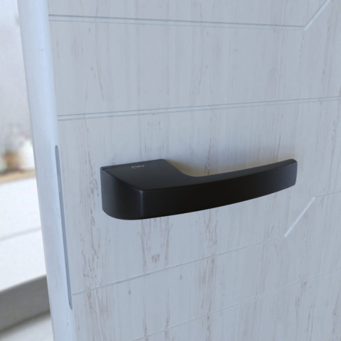 Klamka Spectra KSPC B00 czarna na rozecie prostokątnej Infinity Line