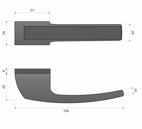 Klamka Spectra KSPC B00 czarna na rozecie prostokątnej Infinity Line