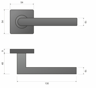 Klamka Duo KDU 500 stal nierdzewna na rozecie kwadratowej Infinity Line