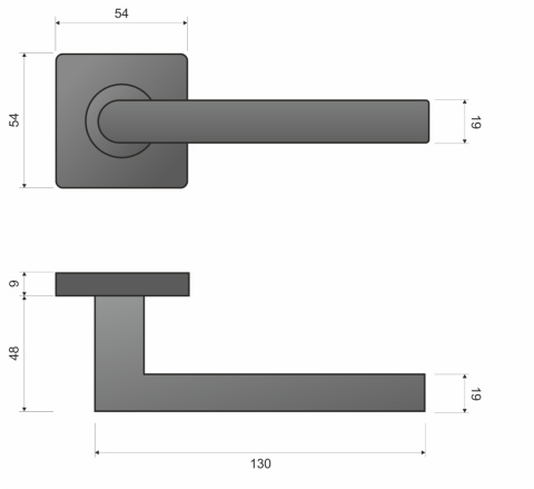 Klamka Duo KDU 500 stal nierdzewna na rozecie kwadratowej Infinity Line