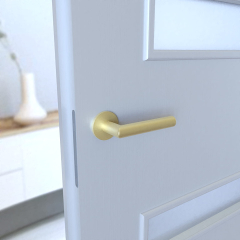 Klamka Ronda fit KRD O MG00 złoty mat na rozecie okrągłej Infinity Line