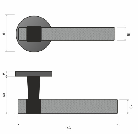 Klamka Ghost KGOS B00 czarna na rozecie okrągłej Infinity Line