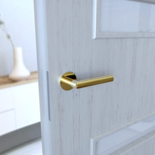 Klamka Ronda fit KRD O G00 PVD złota na rozecie okrągłej Infinity Line