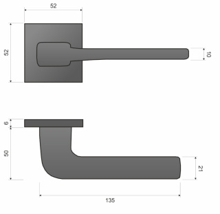 Klamka Solo fit KSO 800 biała na rozecie kwadratowej Infinity Line