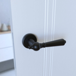 Klamka Millennium KMM B00 czarna na rozecie okrągłej Infinity Line