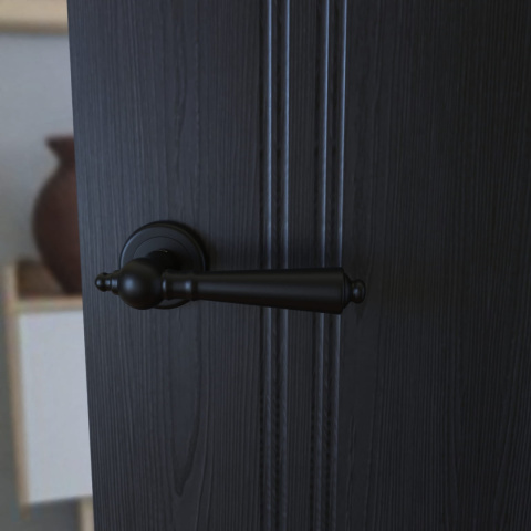 Klamka Millennium KMM B00 czarna na rozecie okrągłej Infinity Line