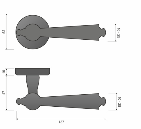 Klamka Millennium KMM B00 czarna na rozecie okrągłej Infinity Line