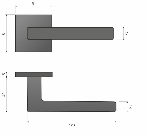 Klamka Stella KSTE S M700 chrom mat na rozecie kwadratowej Infinity Line