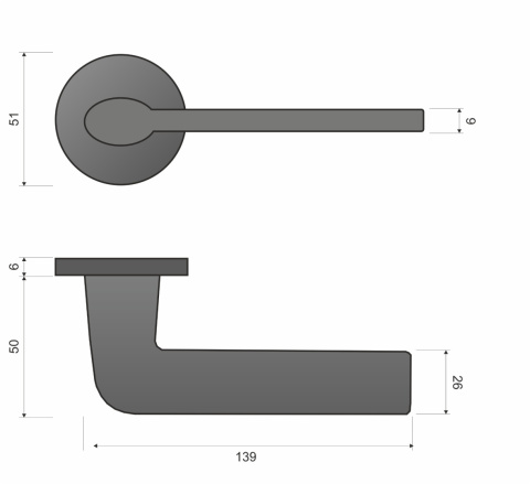 Klamka Stinger fit KSR O MM00 miedź mat na rozecie okrągłej Infinity Line