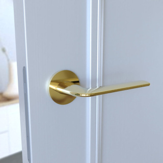 Klamka Stinger fit KSR O G00 PVD złota na rozecie okrągłej Infinity Line