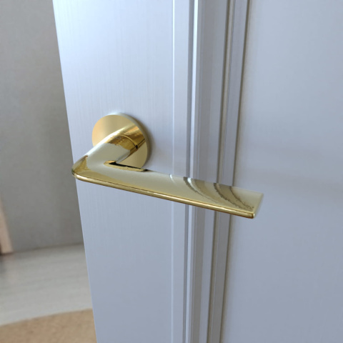 Klamka Stinger fit KSR O G00 PVD złota na rozecie okrągłej Infinity Line