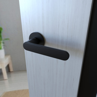 Klamka Wenus fit KWF O B00 czarna na rozecie okrągłej Infinity Line