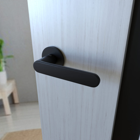 Klamka Wenus fit KWF O B00 czarna na rozecie okrągłej Infinity Line