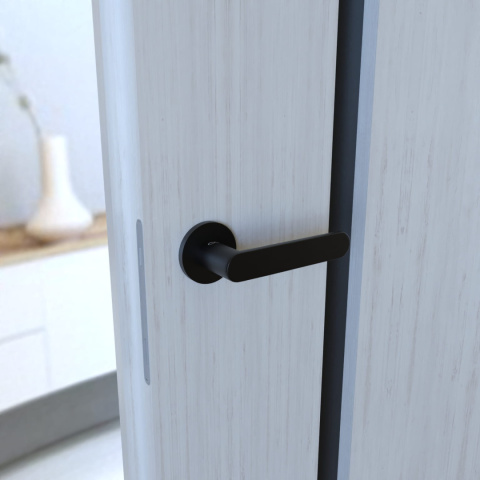 Klamka Wenus fit KWF O B00 czarna na rozecie okrągłej Infinity Line