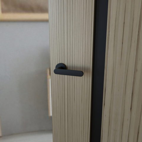 Klamka Wenus fit KWF O B00 czarna na rozecie okrągłej Infinity Line