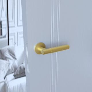 Klamka Tess KTS O MG00 złoty mat na rozecie okrągłej Infinity Line