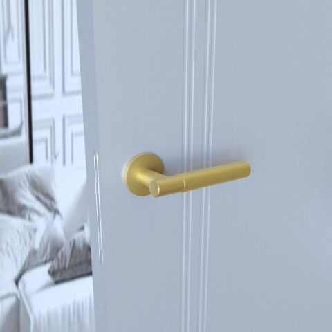 Klamka Tess KTS O MG00 złoty mat na rozecie okrągłej Infinity Line