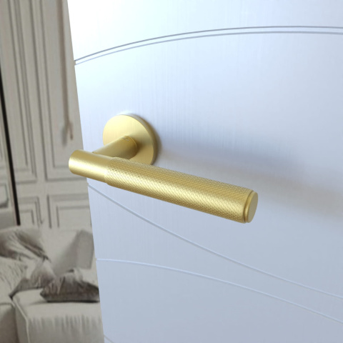 Klamka Tess KTS O MG00 złoty mat na rozecie okrągłej Infinity Line