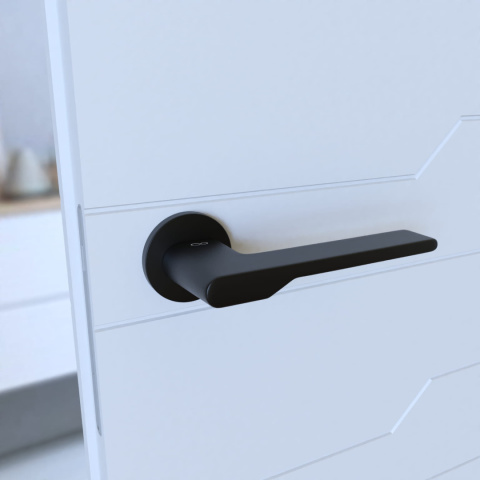 Klamka Toro fit KTO O B00 czarna na rozecie okrągłej Infinity Line