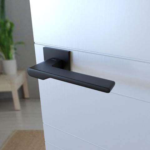 Klamka Toro fit KTO B00 czarna na rozecie kwadratowej Infinity Line