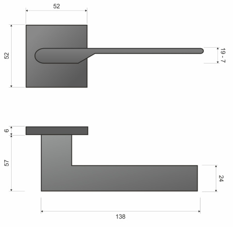 Klamka Toro fit KTO B00 czarna na rozecie kwadratowej Infinity Line