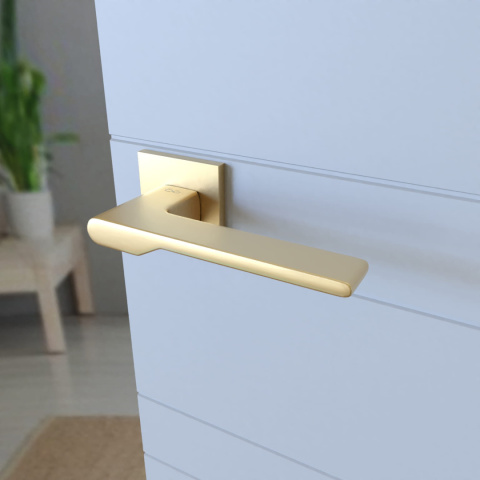 Klamka Toro fit KTO M G00 złoty mat na rozecie kwadratowej Infinity Line