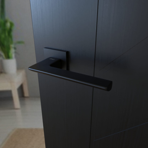 Klamka Astra fit KSA B00 czarna na rozecie kwadratowej Infinity Line