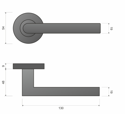 Klamka Duo KDU O 500 stal nierdzewna na rozecie okrągłej Infinity Line