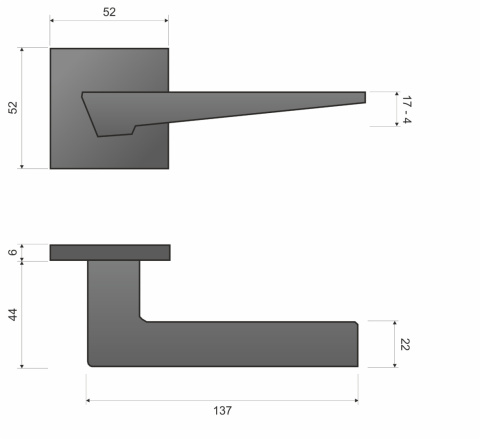 Klamka Vega fit KVG M 700 chrom mat na rozecie kwadratowej Infinity Line
