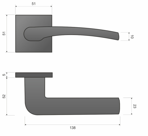 Klamka Vento KVNO S 700 chrom na rozecie kwadratowej Infinity Line