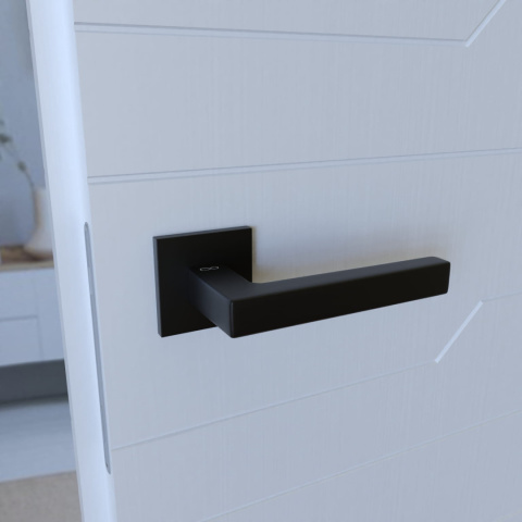 Klamka Stella KSTE S B00 czarna na rozecie kwadratowej Infinity Line