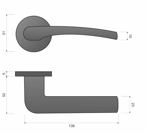 Klamka Vento KVNO S O 700 chrom na rozecie okrągłej Infinity Line