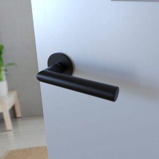 Klamka Ronda fit KRD O B00 czarna na rozecie okrągłej Infinity Line