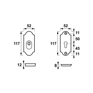 Rozeta górna AXA Verona Flex F4 stare złoto
