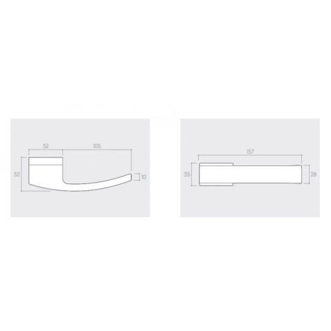 Klamka Arc chrom na rozecie ukrytej prostokątnej Corona