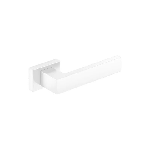 Klamka Focus biała na rozecie prostokątnej Corona