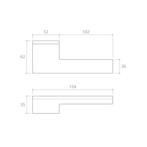 Klamka Horizon chrom błyszczący na rozecie ukrytej prostokątnej Corona