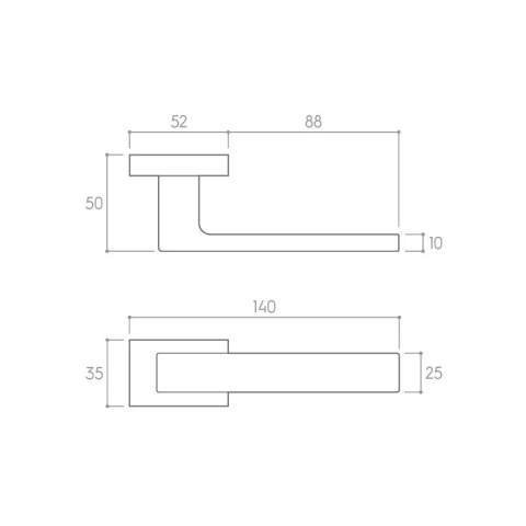 Klamka Focus chrom na rozecie prostokątnej Corona