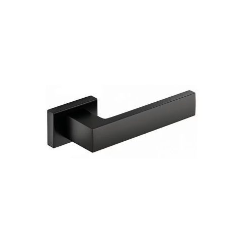 Klamka Focus czarna na rozecie prostokątnej Corona