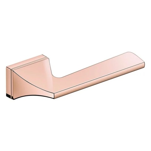 Klamka Impera miedź błyszcząca PVD na rozecie ukrytej prostokątnej Corona